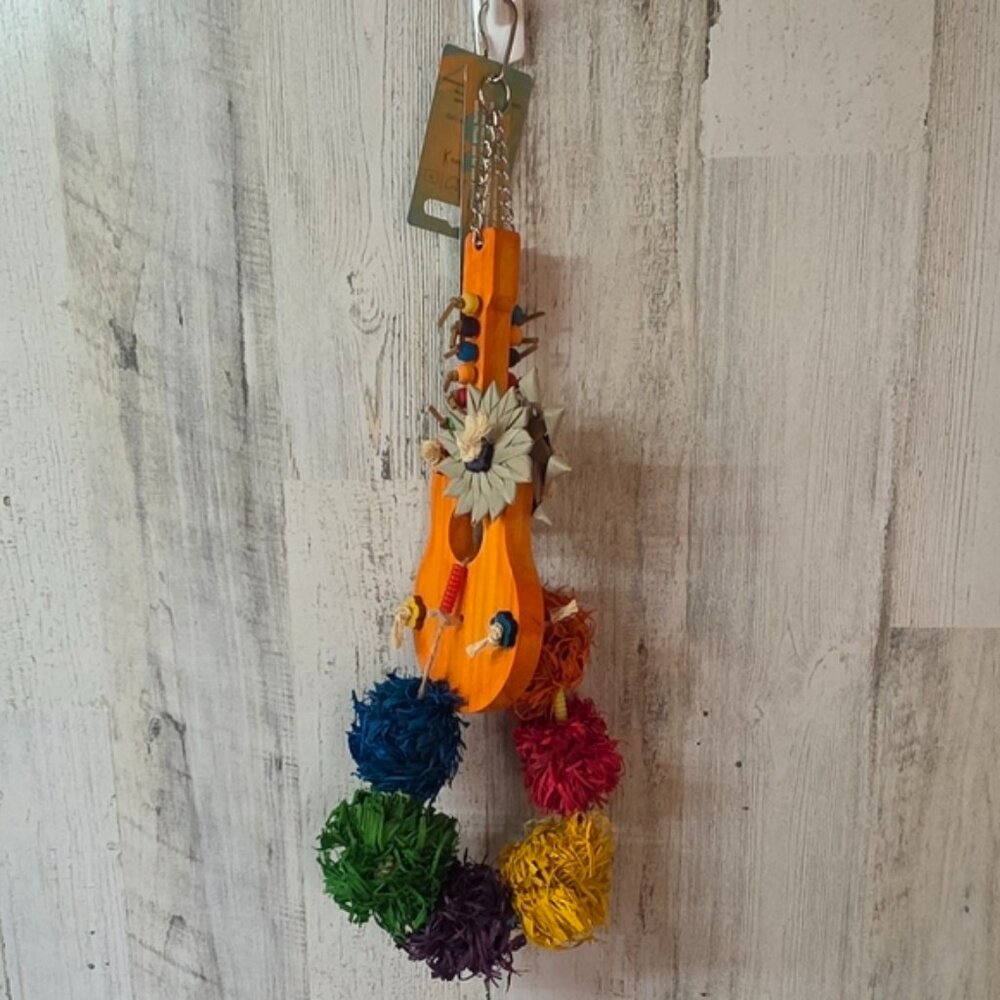 Colorful Hanging Guitar Shaped Bird Toy